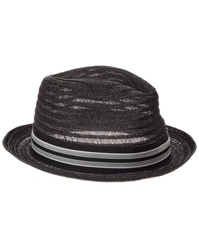 Bruno Magli Packable Open Weave Triby Straw Hat In Black