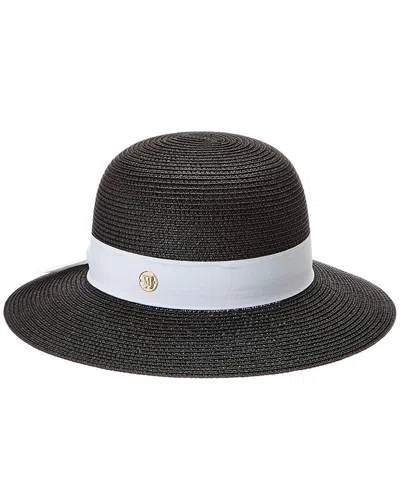 Bruno Magli Packable Straw Hat In Black