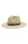 Bruno Magli Packable Straw Panama Hat In Red