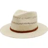 Bruno Magli Packable Vented Fedora Hat In White