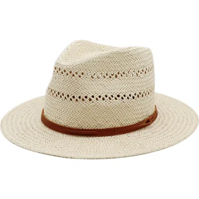 Bruno Magli Packable Vented Fedora Hat In White