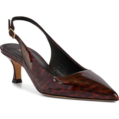 Bruno Magli Palerma Pointed Toe Kitten Heel Slingback Pump In Brown