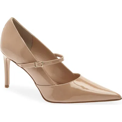 Bruno Magli Panna Pointed Toe Pump In Biscuit Patent
