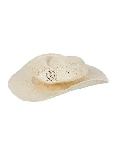 Pre-owned Bruno Magli Paper Sun Hat In Neutral