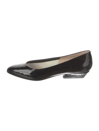 Pre-owned Bruno Magli Patent Leather Ballet Flats In Black