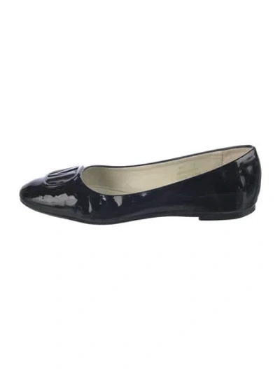 Pre-owned Bruno Magli Patent Leather Ballet Flats In Blue