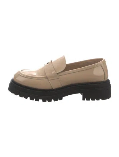 Pre-owned Bruno Magli Patent Leather Loafers In Black/neutrals