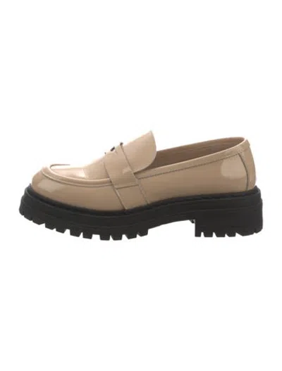 Pre-owned Bruno Magli Patent Leather Loafers In Black/neutrals
