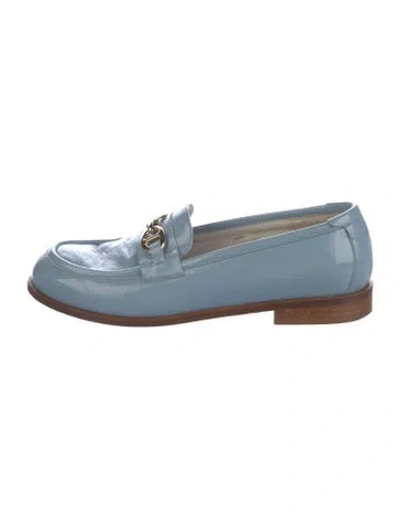 Pre-owned Bruno Magli Patent Leather Loafers In Blue
