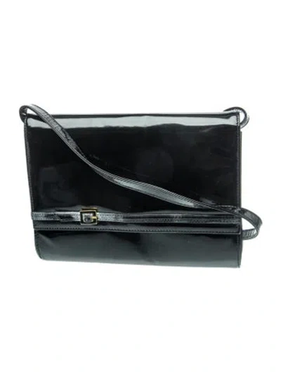 Pre-owned Bruno Magli Patent Leather Shoulder Bag In Black