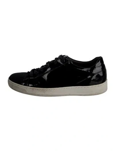Pre-owned Bruno Magli Patent Leather Sneakers In Black