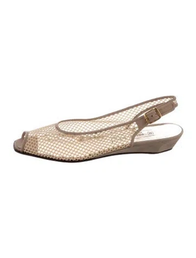 Pre-owned Bruno Magli Patterned Slingback Flats In Neutrals