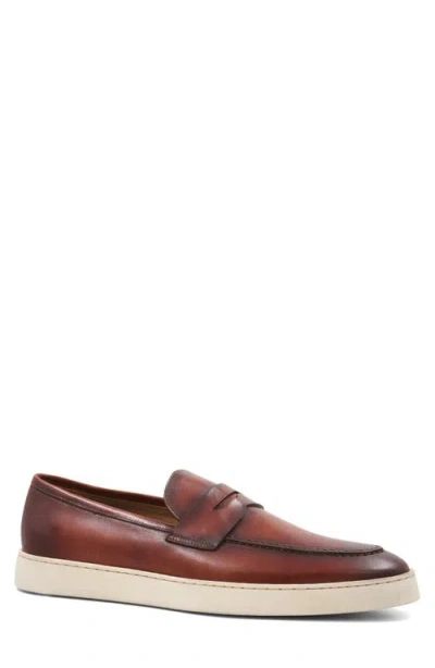 Bruno Magli Prato Penny Loafer In Cognac/white