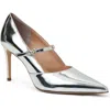 Bruno Magli Prima Pointed Toe Mary Jane Pump In Silver Metallic