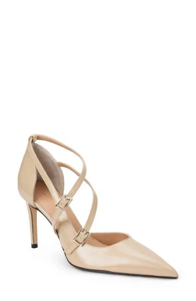 Bruno Magli Primavera Strappy Pointed Toe Pump In Nude