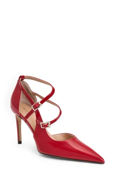 Bruno Magli Primavera Strappy Pointed Toe Pump In Red