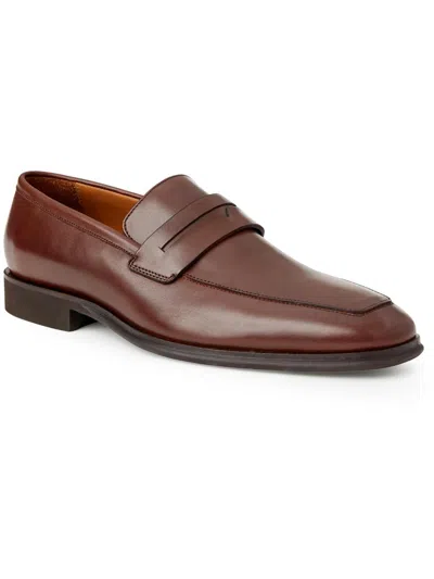 Bruno Magli Raging Penny Mens Leather Loafers In Brown