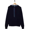 Bruno Magli Relaxed Cashmere Hoodie Pullover In Navy