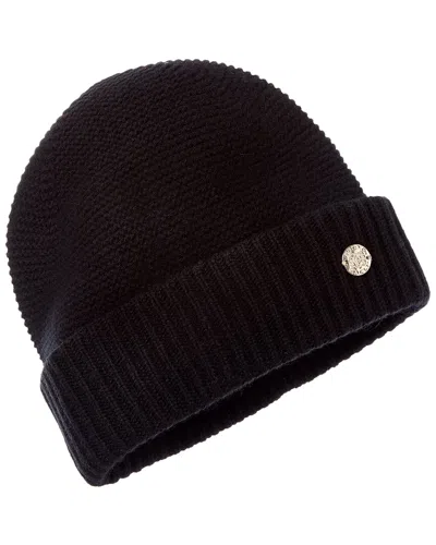 Bruno Magli Reverse Jersey Cuffed Cashmere Hat In Black