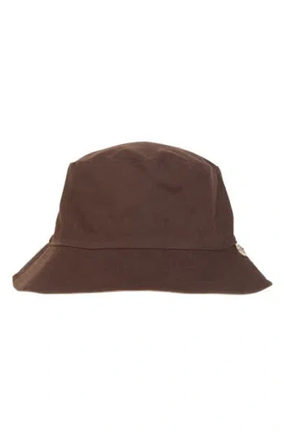 Bruno Magli Reversible Cotton Bucket Hat In Brown