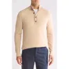 Bruno Magli Rib Cashmere Mock Neck Sweater In Oat White