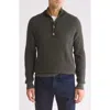 Bruno Magli Rib Cashmere Mock Neck Sweater In Olive Grey