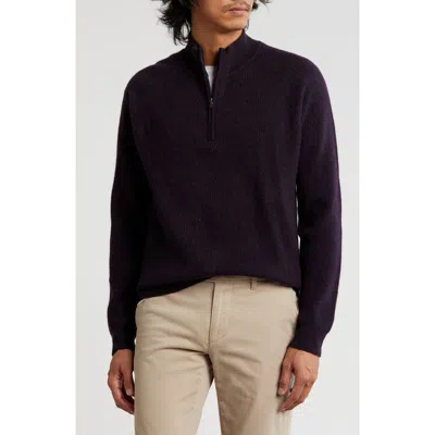 Bruno Magli Rib Cashmere Pullover In Dark Purple