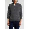 Bruno Magli Rib Cashmere Pullover In Grey Charcoal