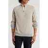 Bruno Magli Rib Cashmere Pullover In Oat Grey