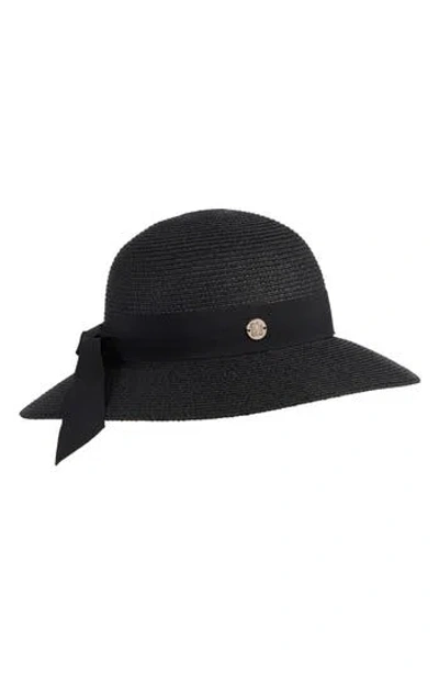 Bruno Magli Ribbon Band Straw Sun Hat In Black