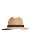 Bruno Magli Ribbon Trim Fedora In Gold