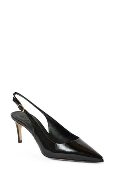 Bruno Magli Rima Leather Slingback Pump In Black Patent
