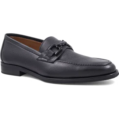 Bruno Magli Roberto Pebbled Bit Loafer In Black
