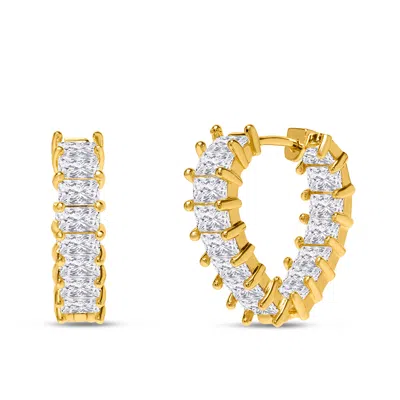 Bruno Magli Rosa Gold Earrings, Diamante In White