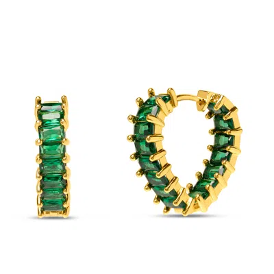 Bruno Magli Rosa Gold Earrings, Smeraldo In Green