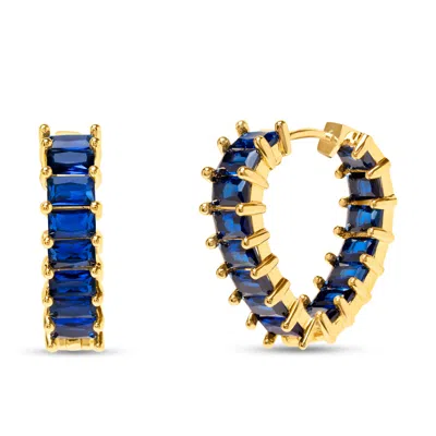 Bruno Magli Rosa Gold Earrings, Zaffiro In Blue