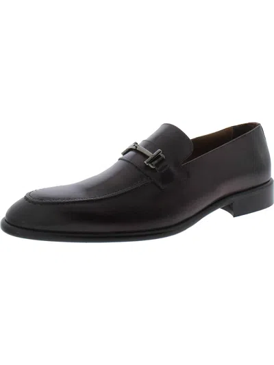 Bruno Magli Sante Mens Leather Slip On Loafers In Black