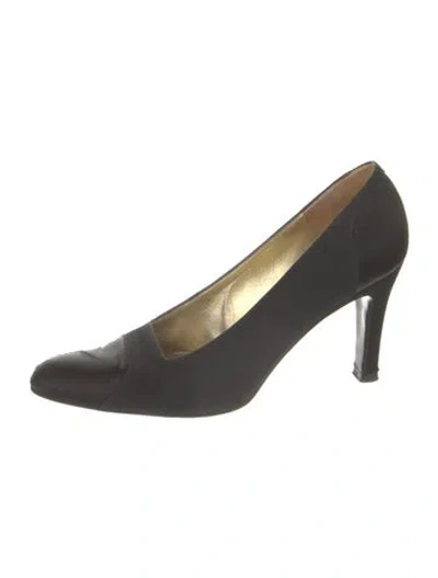 Pre-owned Bruno Magli Satin Pumps In Black