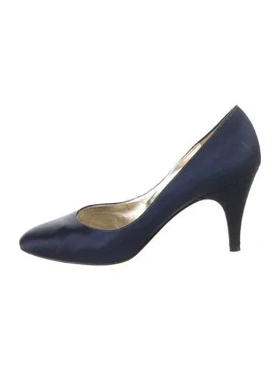 Pre-owned Bruno Magli Satin Pumps In Blue