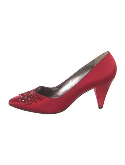 Pre-owned Bruno Magli Satin Pumps In Red
