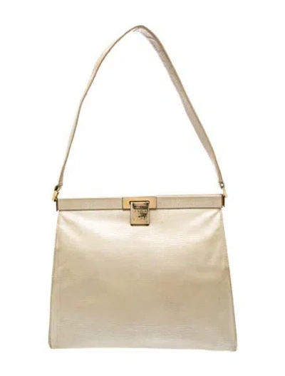 Pre-owned Bruno Magli Satin Shoulder Bag In Neutral