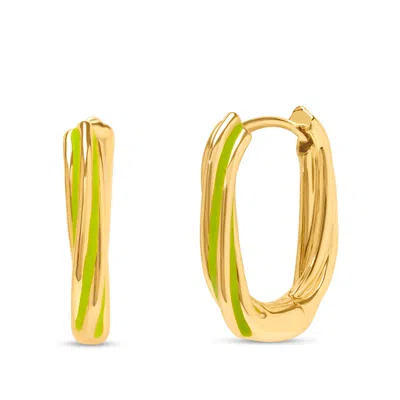 Bruno Magli Serena Gold Hoop Earrings, Verde In Green