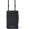 Bruno Magli Serena Leather Zip Pouch Lanyard In Black