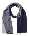 Bruno Magli Silk & Cashmere-blend Scarf In Blue