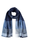 Bruno Magli Silk & Cashmere Blend Scarf In Blue