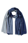Bruno Magli Silk & Cashmere Blend Scarf In Blue