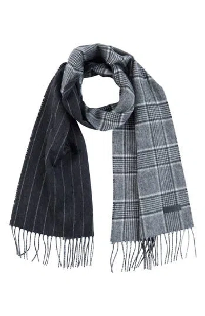 Bruno Magli Silk & Cashmere Double Face Plaid Print Scarf In Multi