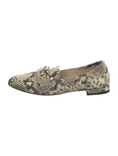 Pre-owned Bruno Magli Snakeskin Animal Print Loafers In Multicolor