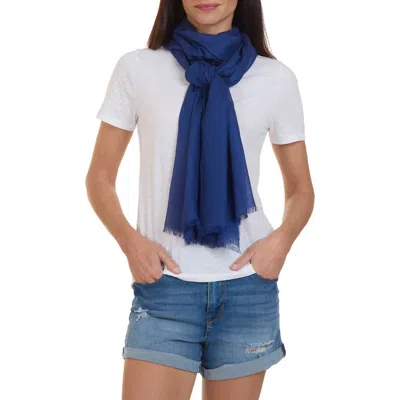 Bruno Magli Solid Fringe Scarf In Blue