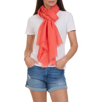 Bruno Magli Solid Fringe Scarf In Orange